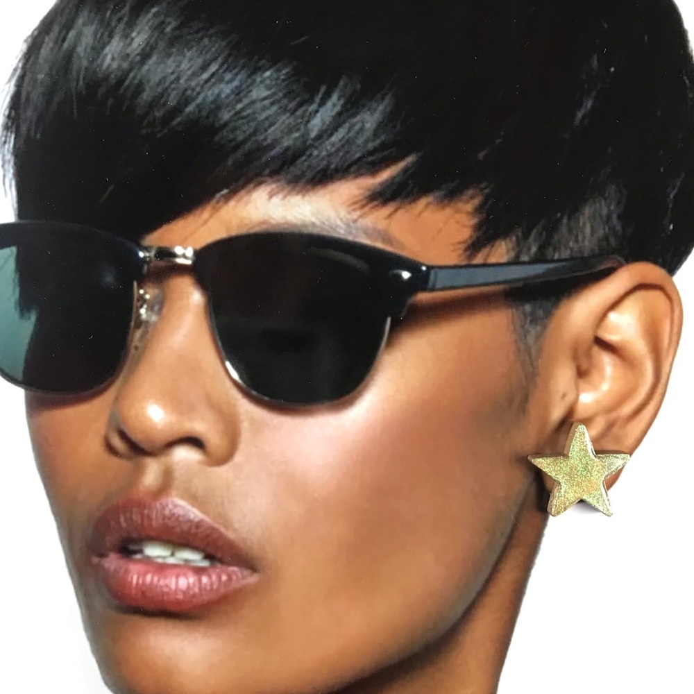 Earrings Star Shaped Glitter Studs 4th July